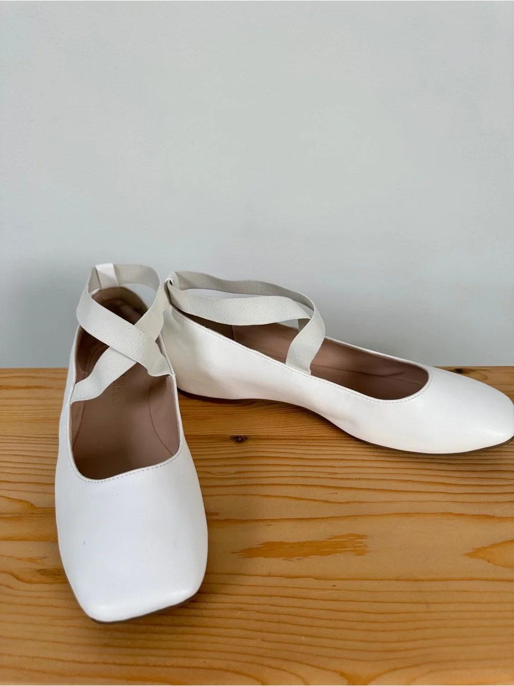 Dream Pairs Cross-Strap Ballet Flats Off White Minimalist Slip-On Shoes Size 11 - Picture 9 of 9